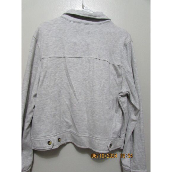 BAGATELLE SIZE L WOMEN'S SHACKET JACKET GRAY BUTTON FRONT POCKETS - Picture 7 of 10
